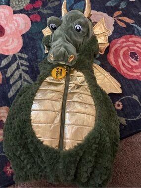 Ministry of Rascals. Baby Magic Dragon Costume 24M Halloween Costume Green Gold